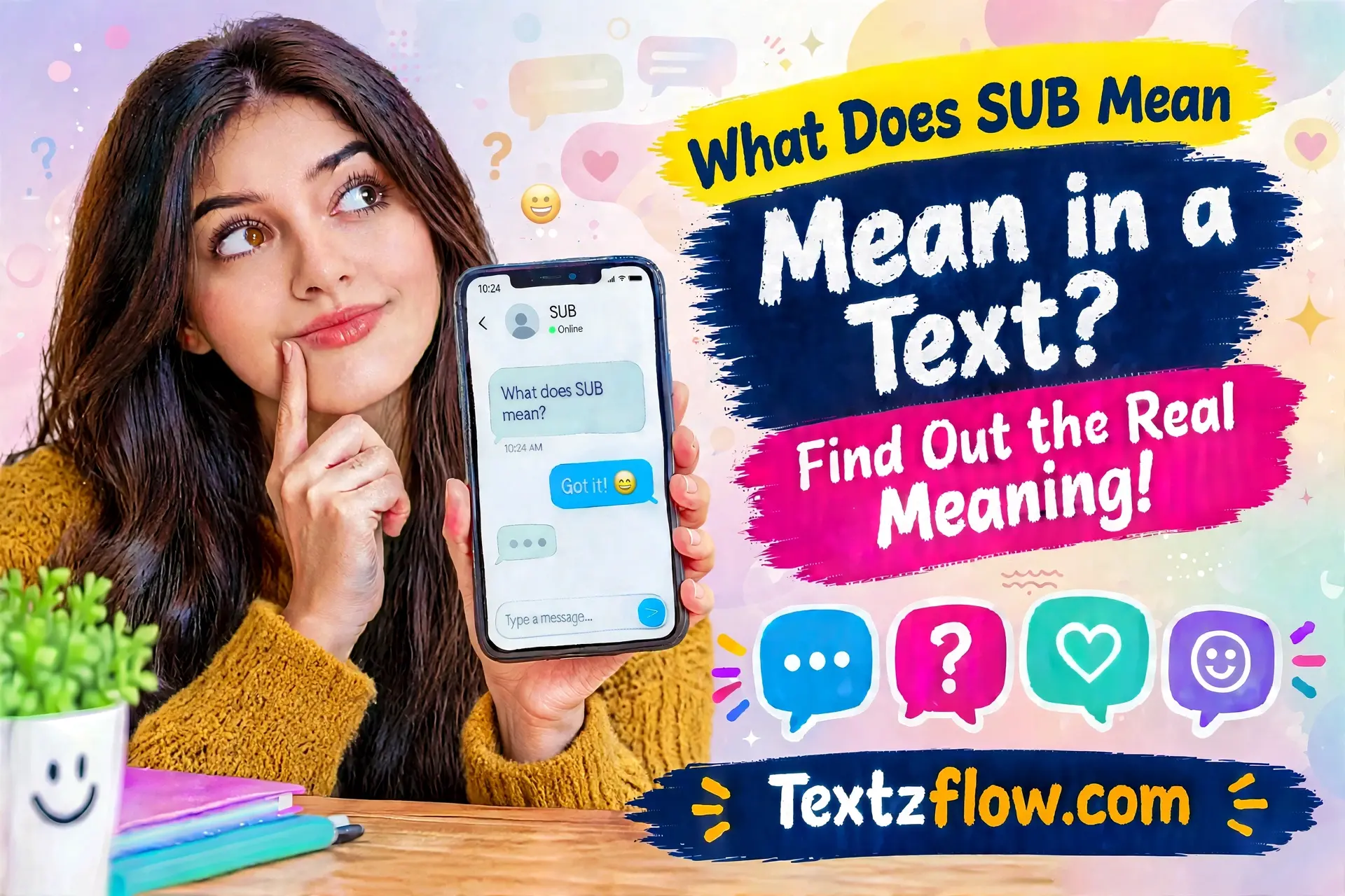 what does sub mean in text