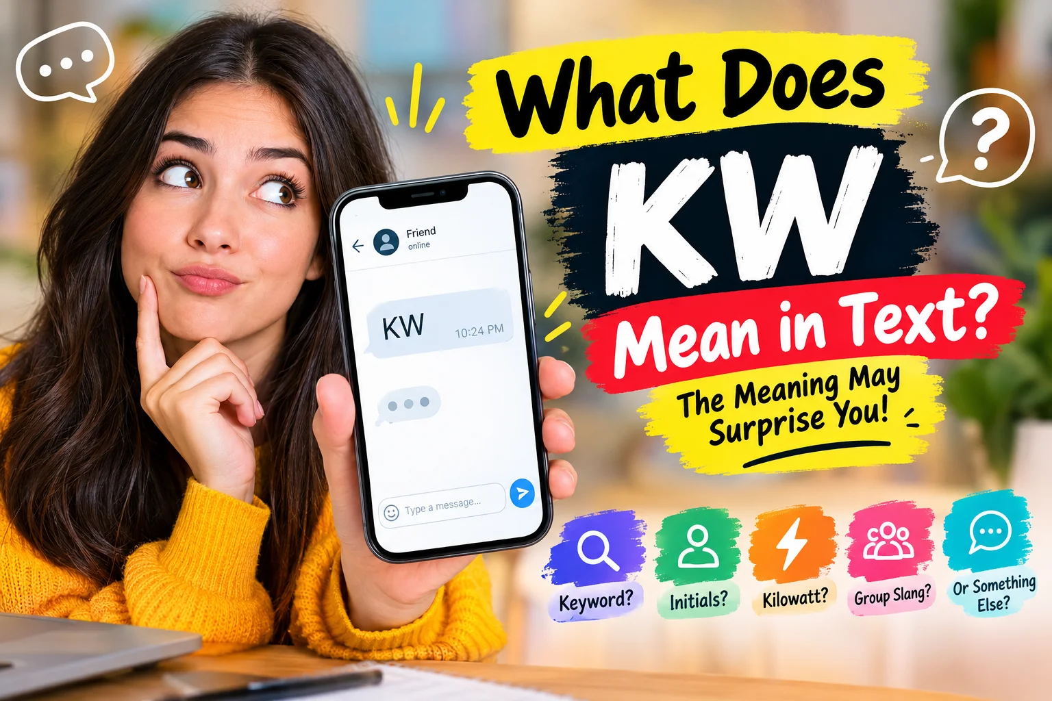 what does kw mean in text